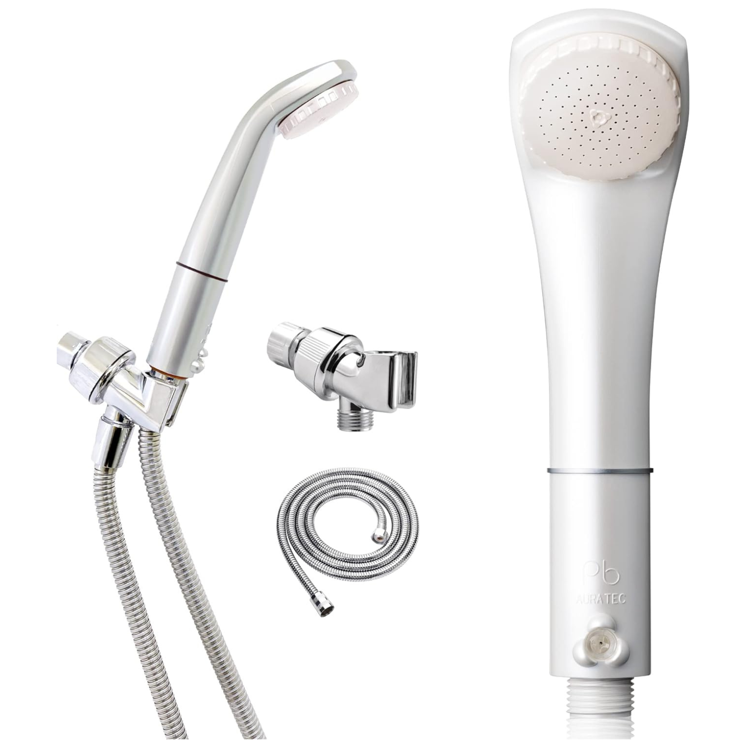 Purebble Microbubble Hand Held Shower Head with Hose (Glitter White)
